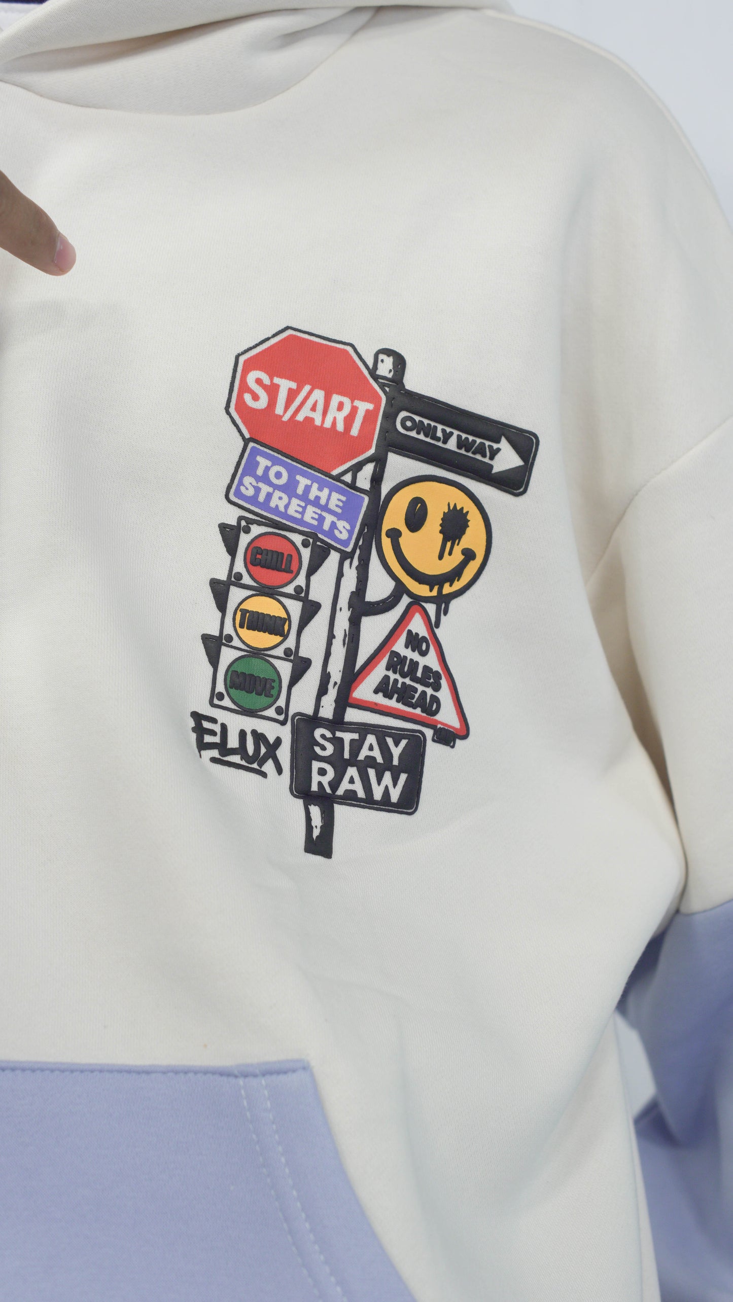 Dual Tone Graphic Hoodie