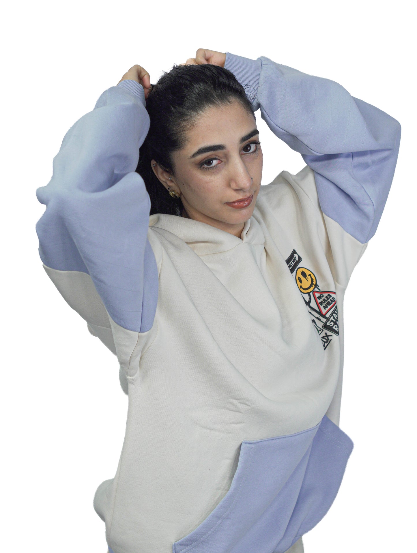 Dual Tone Graphic Hoodie