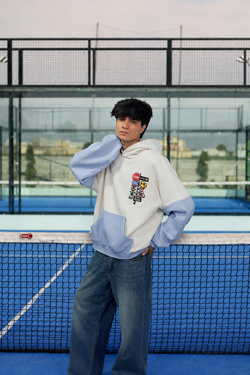 Dual Tone Graphic Hoodie