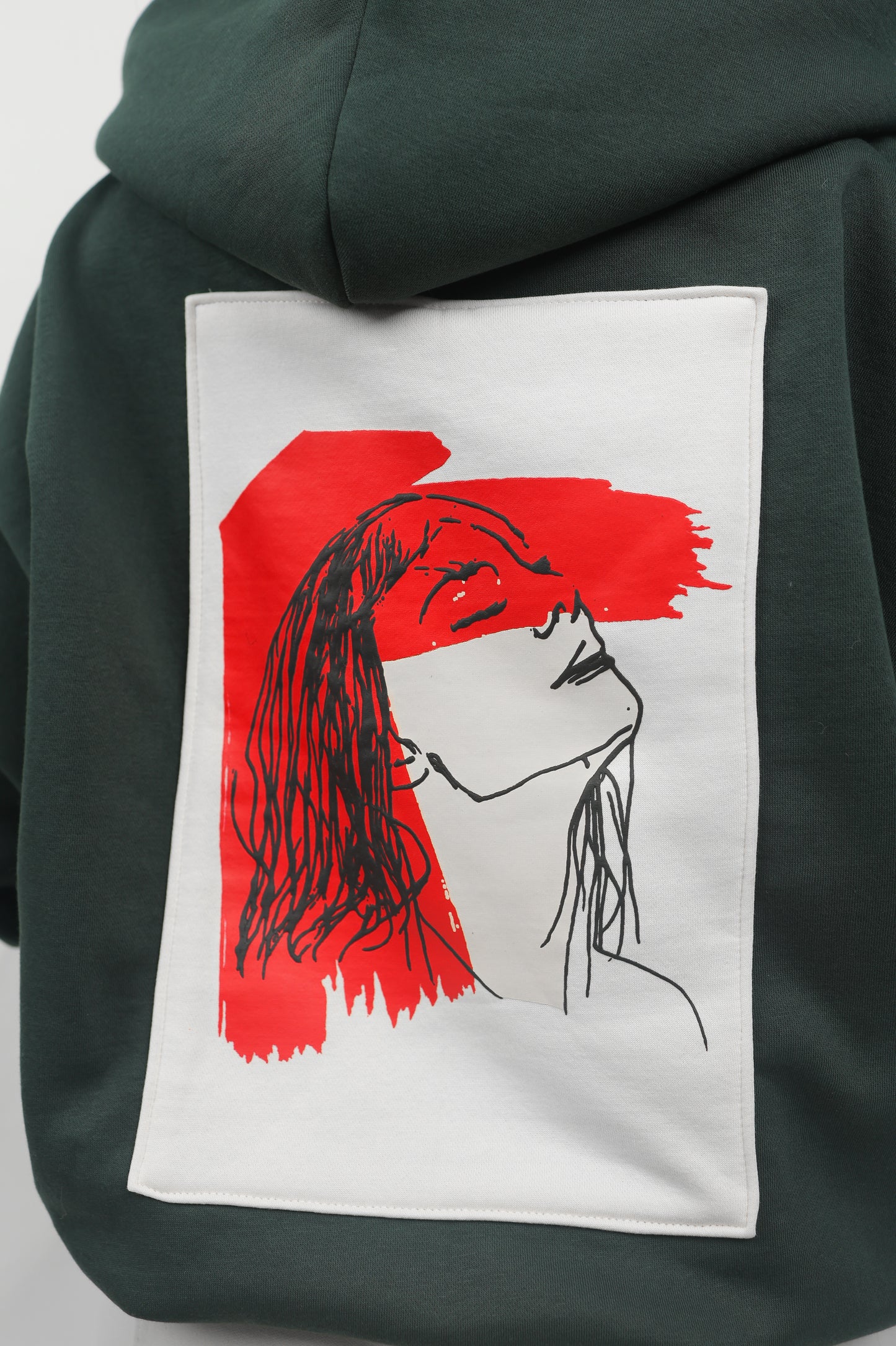 ELUX Abstract Portrait Hoodie print detail