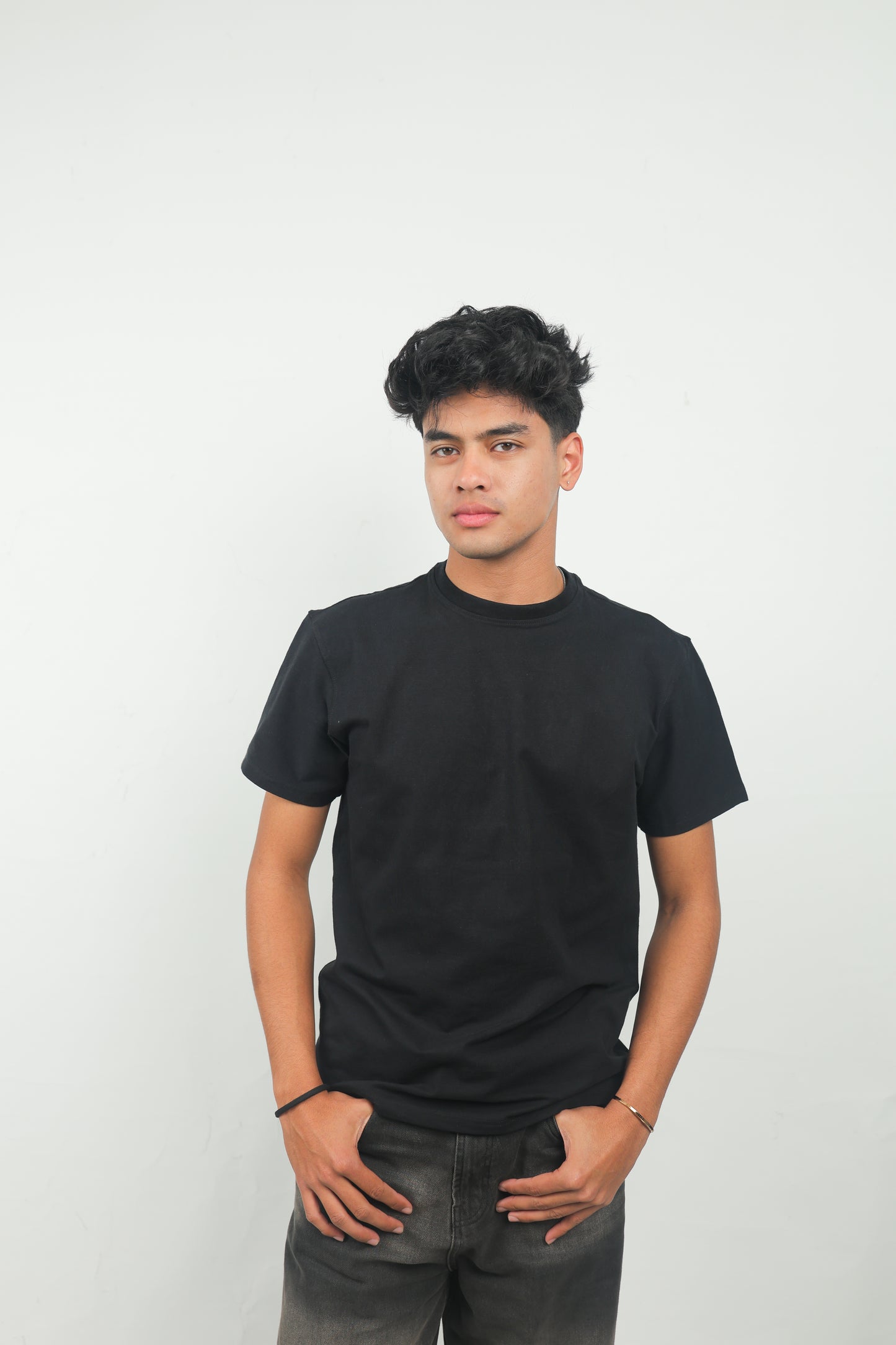 ELUX Floral Lace Embroidered Back T-Shirt front view