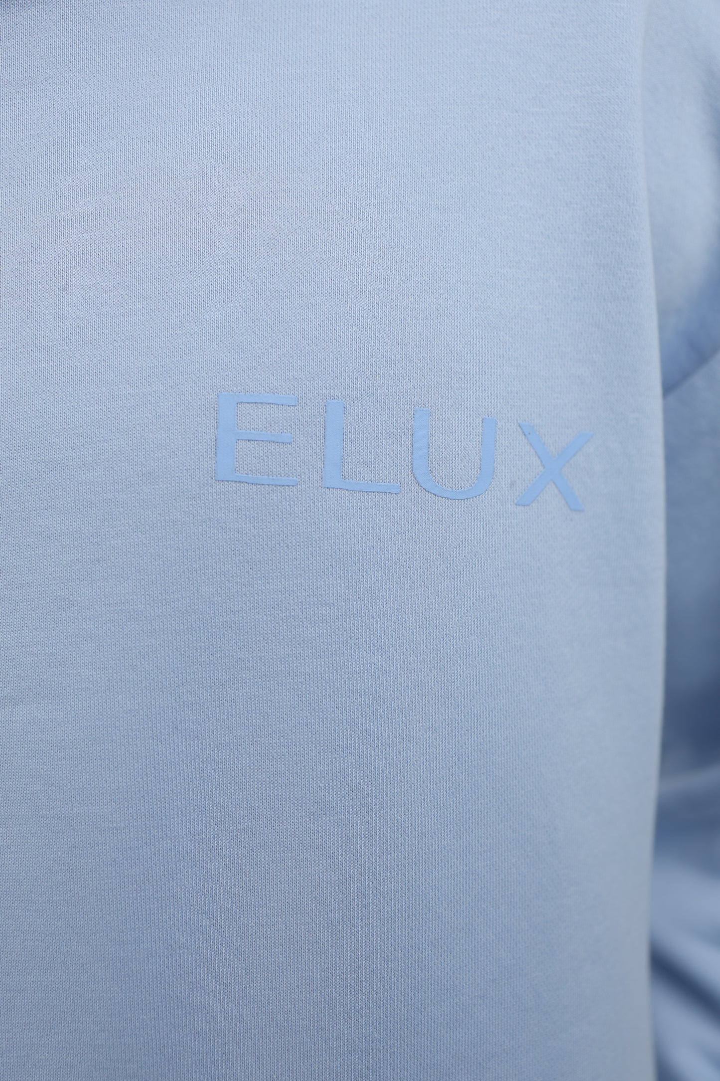 ELUX Minimal Text Hoodie logo detail