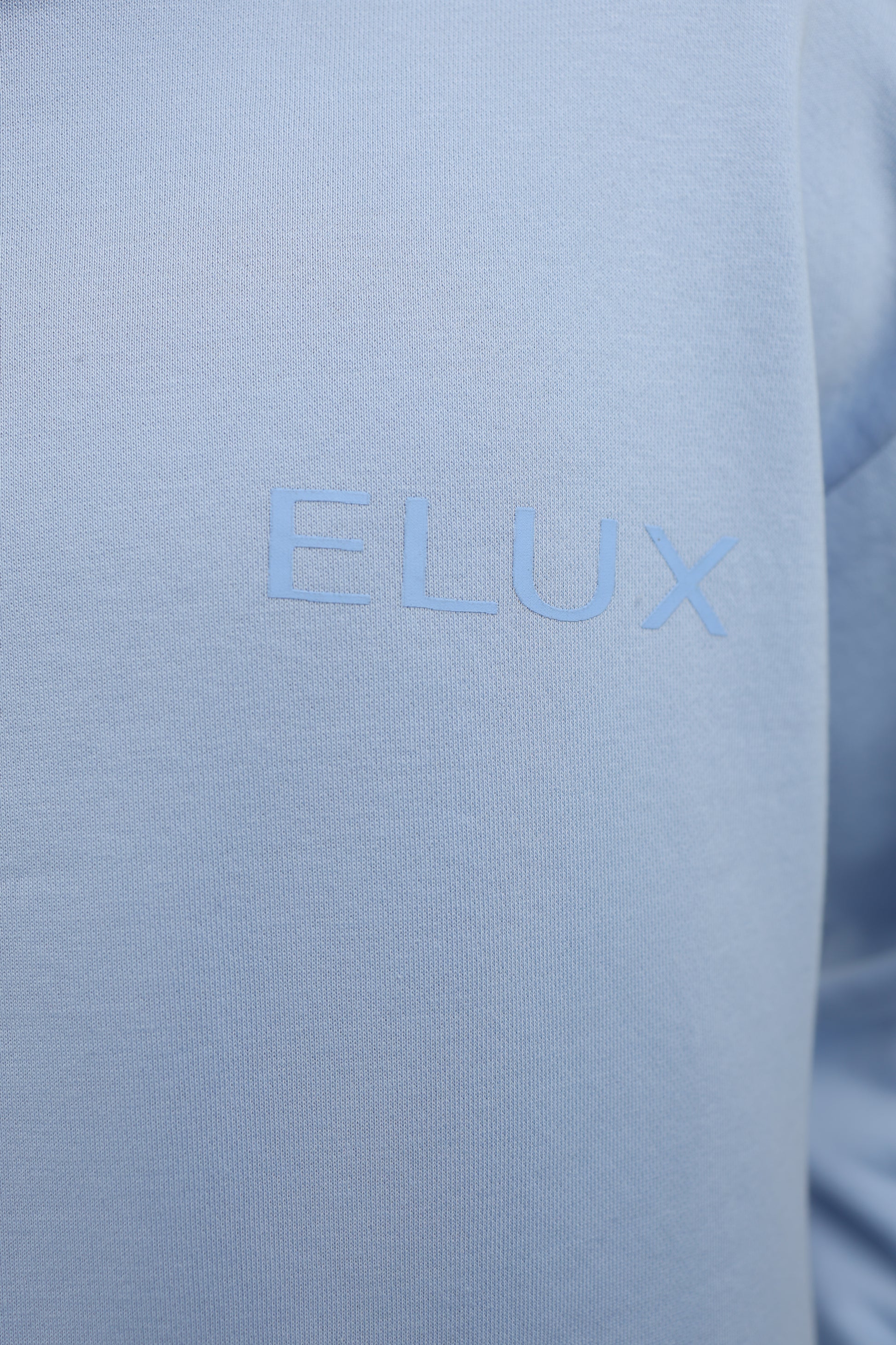 ELUX Minimal Text Hoodie logo detail