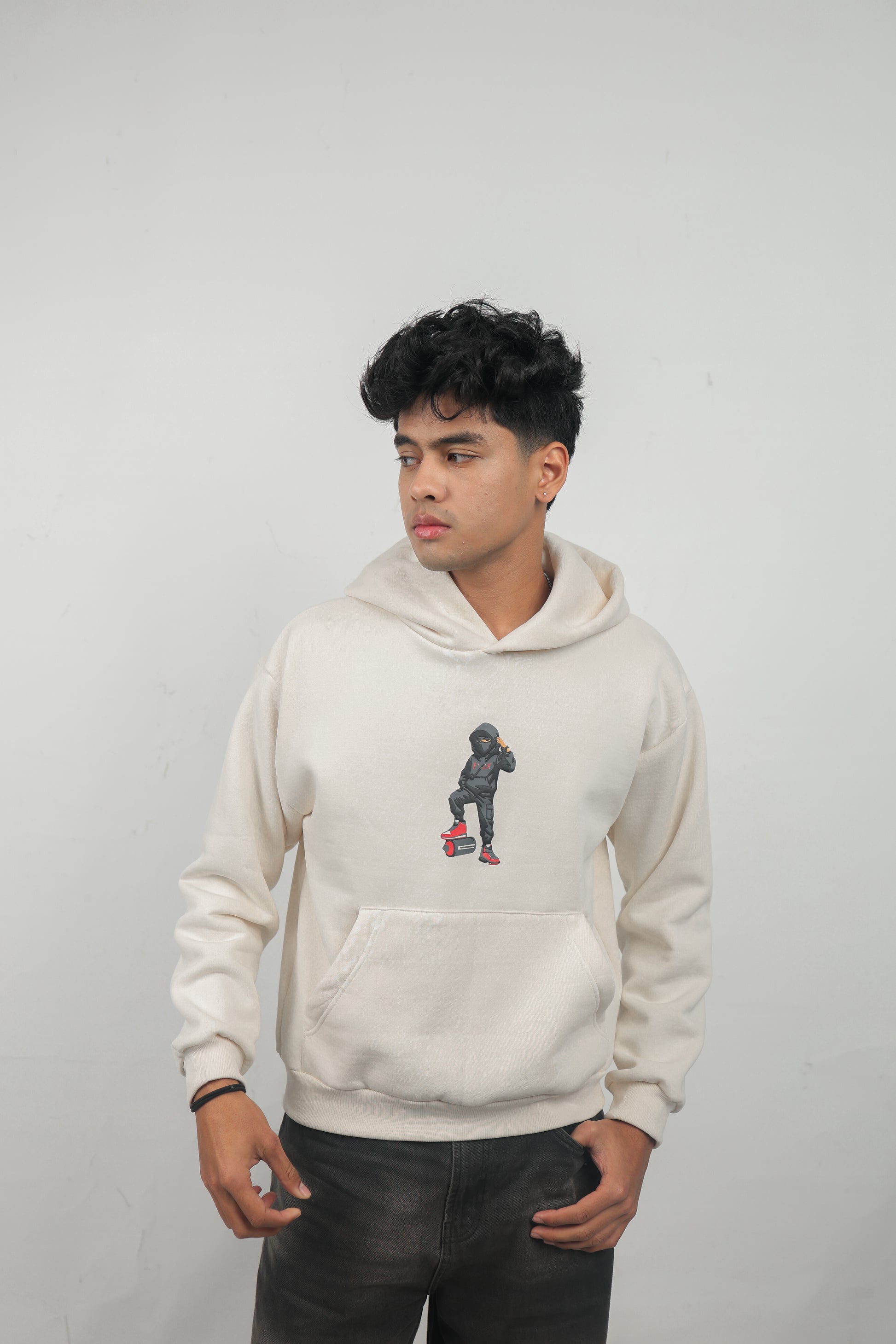 ELUX Urban Rebel Graphic Hoodie front indoor setting