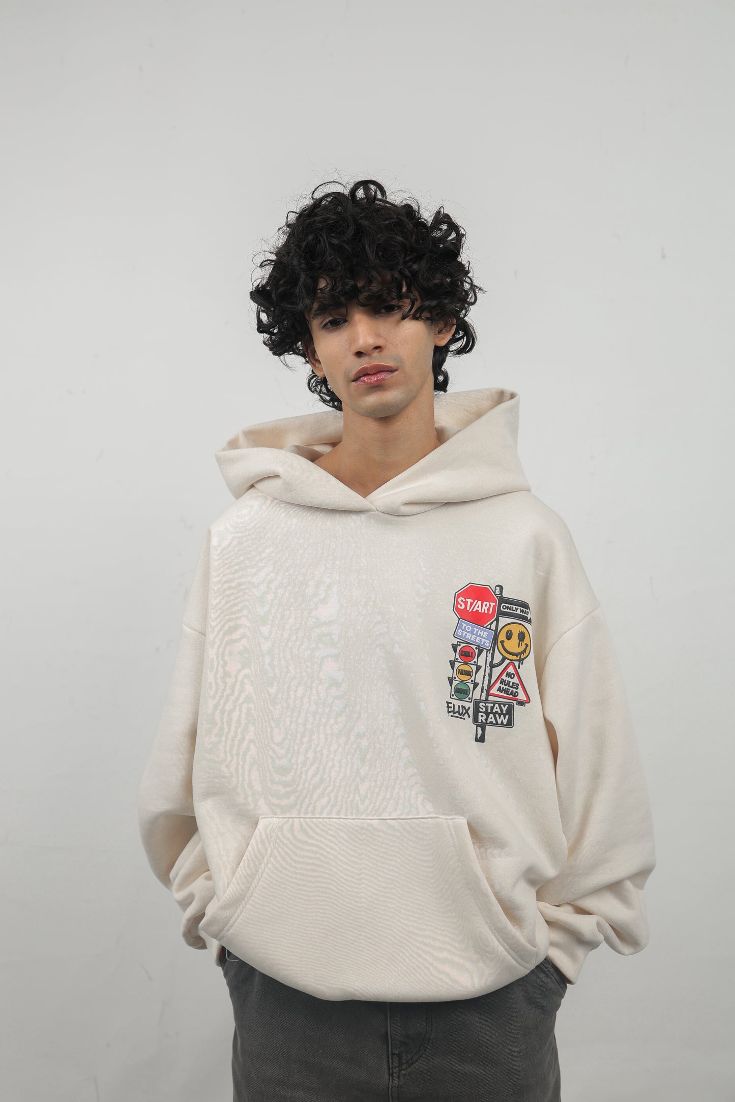 ELUX Urban Street Signs Graphic Hoodie front view